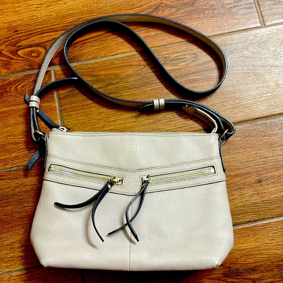 Bags Radley London Smith Street Leather Ziptop Gray Shoulder Bag
